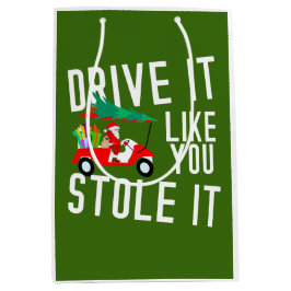 Golfen Sinterklaas op een Golfkar voor Kerstmis Medium Cadeauzakje