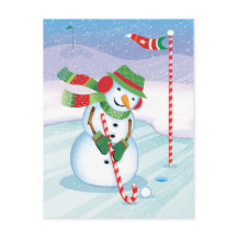 Golfen Snowman Christmas Candy Cane Club Briefkaar