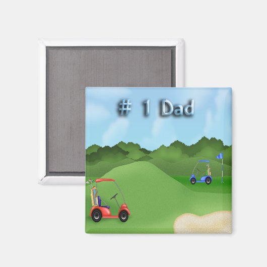Golfen Vaderdag Magnet (Voorkant / Achterkant)