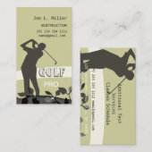 Golfend Man met Puck Golf Instructor Coach Visitekaartje (Voorkant / Achterkant)