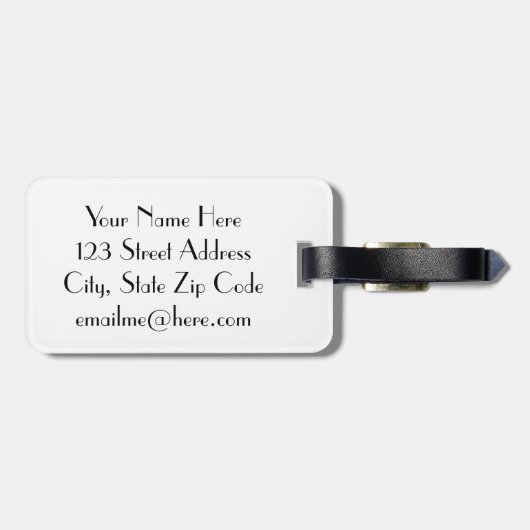 Golfend T-shirt Time Black Leather Afbeelding voor Bagagelabel (Achterkant horizontaal)