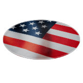 Golfende Amerikaanse Vlag Glas Snijplank – VS (Hoek)