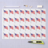 Golfende Amerikaanse vlag Tekening #1 Tissuepapier (Craft)