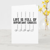 Golfende Belangrijke Keuzen Golf Golfer Kaart (Gele Bloem)