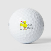 Golfende Chick Text Golfballen (Voorkant)