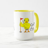 Golfende Chick Text Mok (Voorkant rechts)