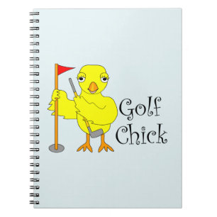 Golfende Chick Text Notitieboek