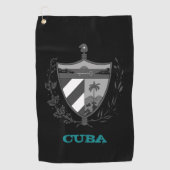 Golfende Cuba en Cubaanse wapenschild/vlag Golfhanddoek (Voorkant)