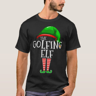 Golfende Elf Familie die met Kerstmis overeenkomt T-shirt