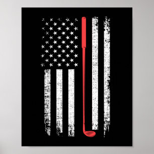 Golfende Gift for Men, American Flag Golf Club Gif Poster