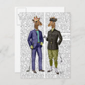 Golfende Giraffes 2 Briefkaart (Voorkant / Achterkant)