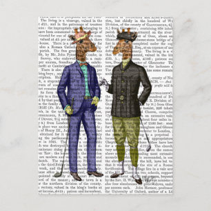 Golfende Giraffes 2 Briefkaart