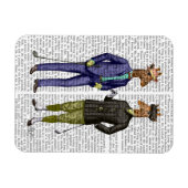 Golfende Giraffes 2 Magneet (Horizontaal)