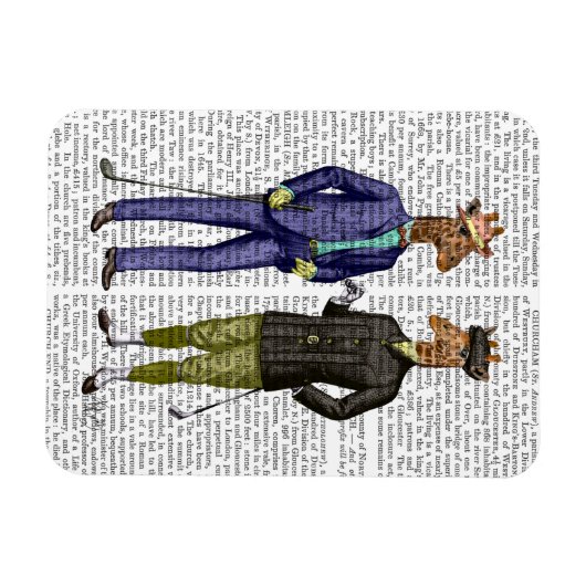 Golfende Giraffes 2 Magneet (Horizontaal)