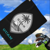 Golfende Guam en Guamese wapenmantel/vlag Golfhanddoek