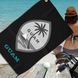 Golfende Guam en Guamese wapenmantel/vlag Golfhanddoek
