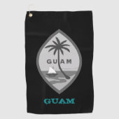 Golfende Guam en Guamese wapenmantel/vlag Golfhanddoek (Voorkant)