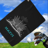 Golfende Haïti- en Haïtiaanse wapenschild/vlag Golfhanddoek