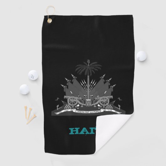 Golfende Haïti- en Haïtiaanse wapenschild/vlag Golfhanddoek (Insitu)