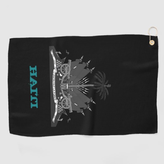 Golfende Haïti- en Haïtiaanse wapenschild/vlag Golfhanddoek (Horizontaal)