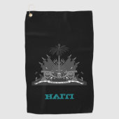 Golfende Haïti- en Haïtiaanse wapenschild/vlag Golfhanddoek (Voorkant)