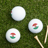 Golfende Hongarije en Hongaarse vlag/Golfbal Golfballen (Insitu Gras)