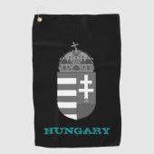 Golfende Hongarije en Hongaarse wapenschild/vlag Golfhanddoek (Voorkant)