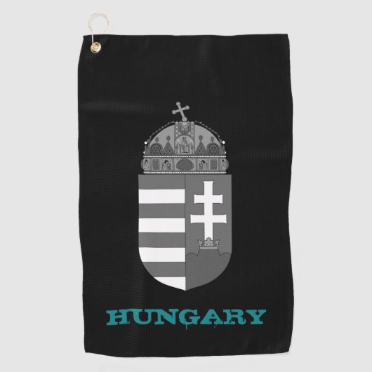 Golfende Hongarije en Hongaarse wapenschild/vlag Golfhanddoek (Voorkant)