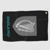 Golfende Ierse en Ierse wapenschild/vlag Golfhanddoek (Horizontaal)