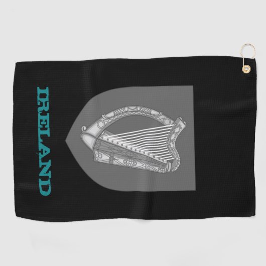 Golfende Ierse en Ierse wapenschild/vlag Golfhanddoek (Horizontaal)