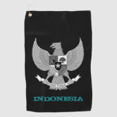 Golfende Indonesische en Indonesische wapenschild/ Golfhanddoek (Voorkant)