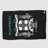 Golfende Jamaica en Jamaicaanse wapenschild/vlag Golfhanddoek (Horizontaal)