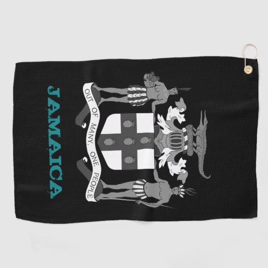 Golfende Jamaica en Jamaicaanse wapenschild/vlag Golfhanddoek (Horizontaal)