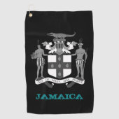 Golfende Jamaica en Jamaicaanse wapenschild/vlag Golfhanddoek (Voorkant)