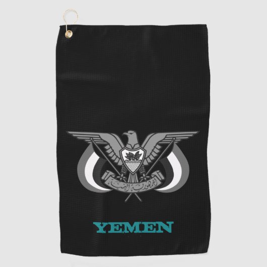 Golfende jemen en jemenitische wapenschild/vlag golfhanddoek (Voorkant)