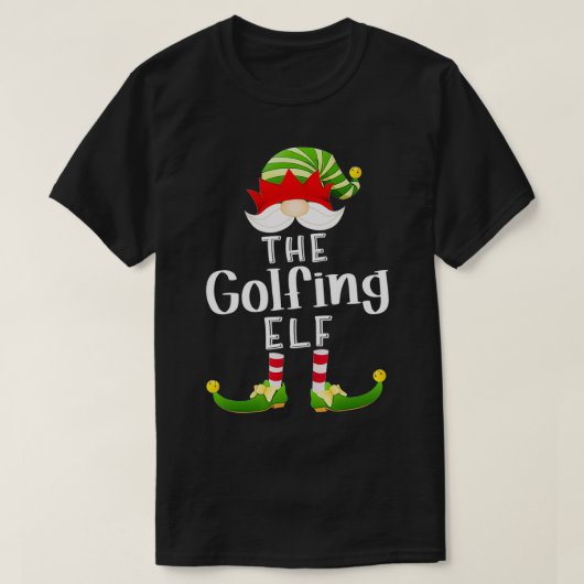 Golfende kerstfeest met de Elf-groep Funny Pajama T-shirt (Design voorkant)
