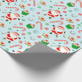 Golfende Kerstman Cadeaupapier (Hoek)