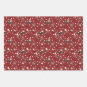 Golfende Kerstman op Rood Inpakpapier Vel (Voorkant 2)