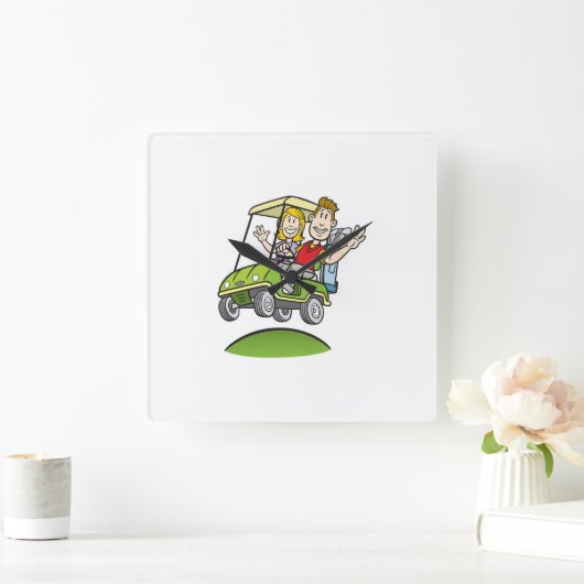 ***GOLFENDE KOOL** VIERKANTE KLOK (Huis)