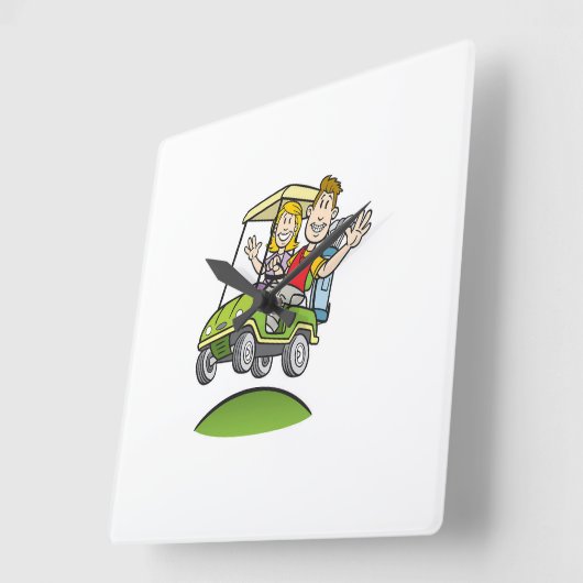 ***GOLFENDE KOOL** VIERKANTE KLOK (Hoek)