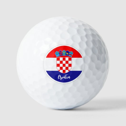 Golfende Kroatië en Kroatische vlag/Golfbal Golfballen (Voorkant)