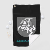 Golfende Litouwse en Litouwse wapenschild / vlag Golfhanddoek (Insitu)