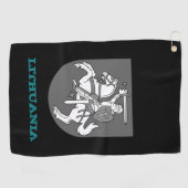 Golfende Litouwse en Litouwse wapenschild / vlag Golfhanddoek (Horizontaal)