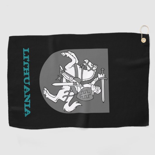 Golfende Litouwse en Litouwse wapenschild / vlag Golfhanddoek (Horizontaal)