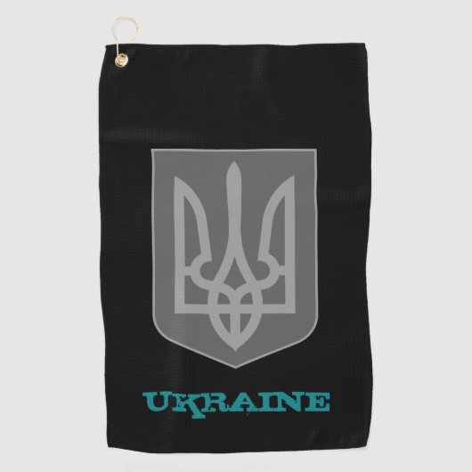 Golfende Oekraïnse wapenschild/vlag Golfhanddoek (Voorkant)