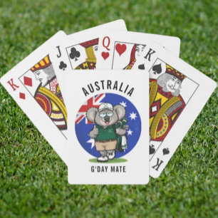 Golfende Papa Australische Koala Pokerkaarten