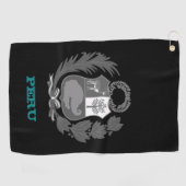 Golfende Peru en Peruaanse wapenschild/vlag Golfhanddoek (Horizontaal)