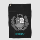 Golfende Peru en Peruaanse wapenschild/vlag Golfhanddoek (Voorkant)