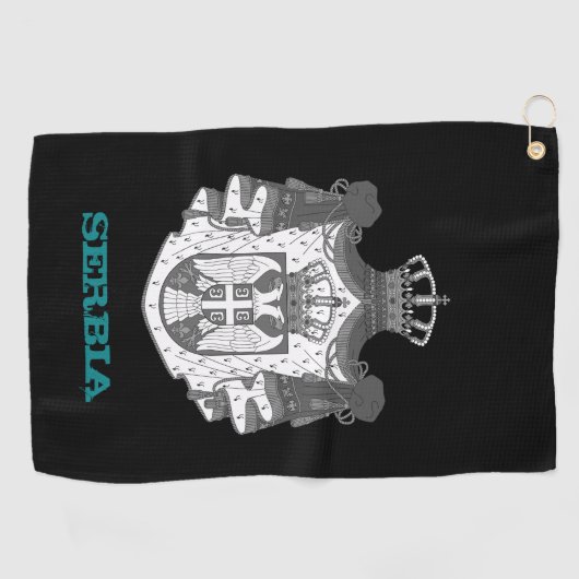 Golfende Servische en Servische wapenschild/vlag Golfhanddoek (Horizontaal)