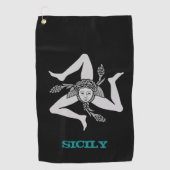 Golfende Siciliaanse en Siciliaanse wapenmantel/vl Golfhanddoek (Voorkant)